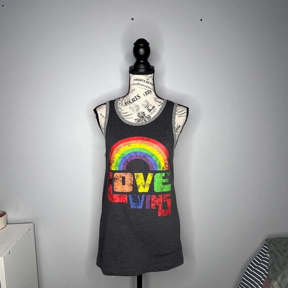 Well Worn (XS) Love Wins Rainbow Pride Contrasting Trim Tank Top - Picture 9 of 9